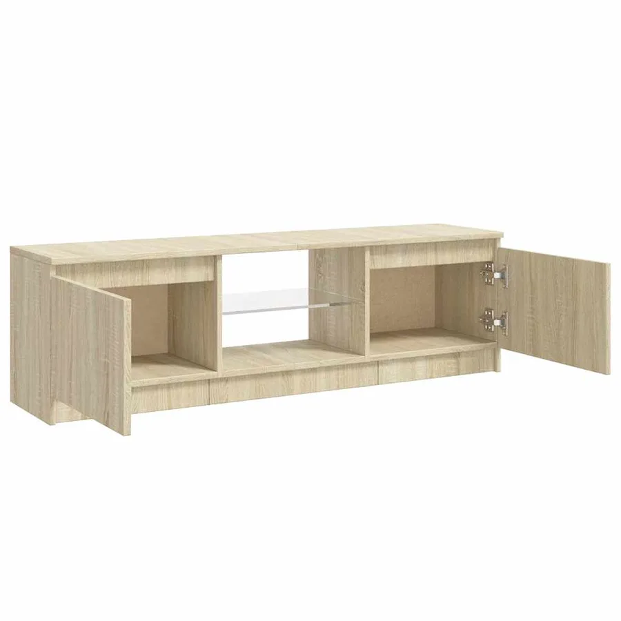 Meuble TV avec lumières LED chêne sonoma 120x30x36 cm - 8