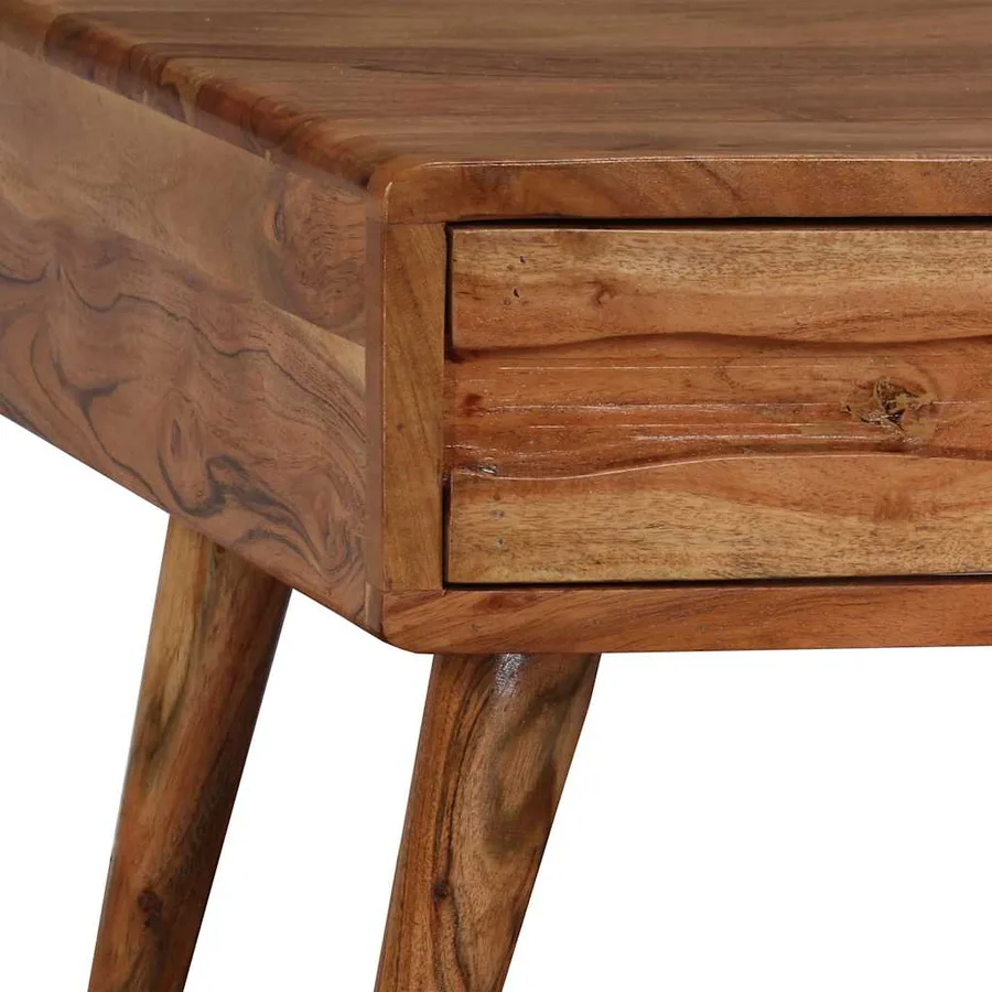 Table basse Bois massif avec tiroir sculpté 100x50x40 cm - 6