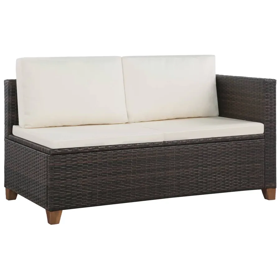 Salon de jardin 4 pcs avec coussins Résine tressée Marron - 2
