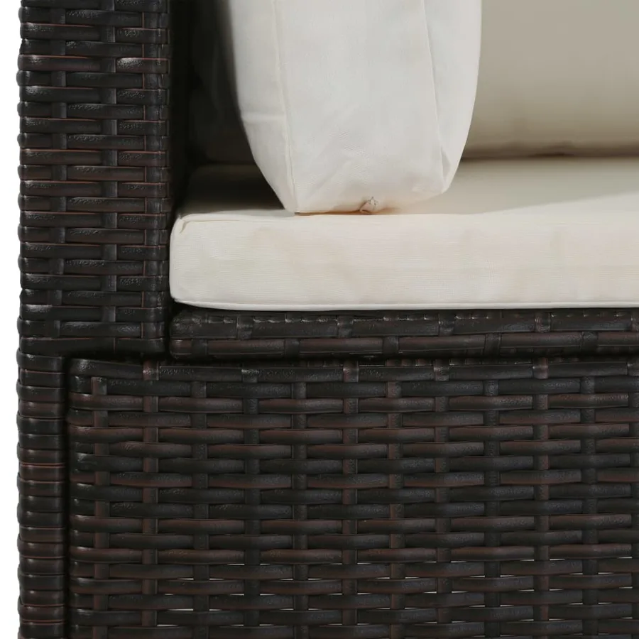 Salon de jardin 4 pcs avec coussins Résine tressée Marron - 4