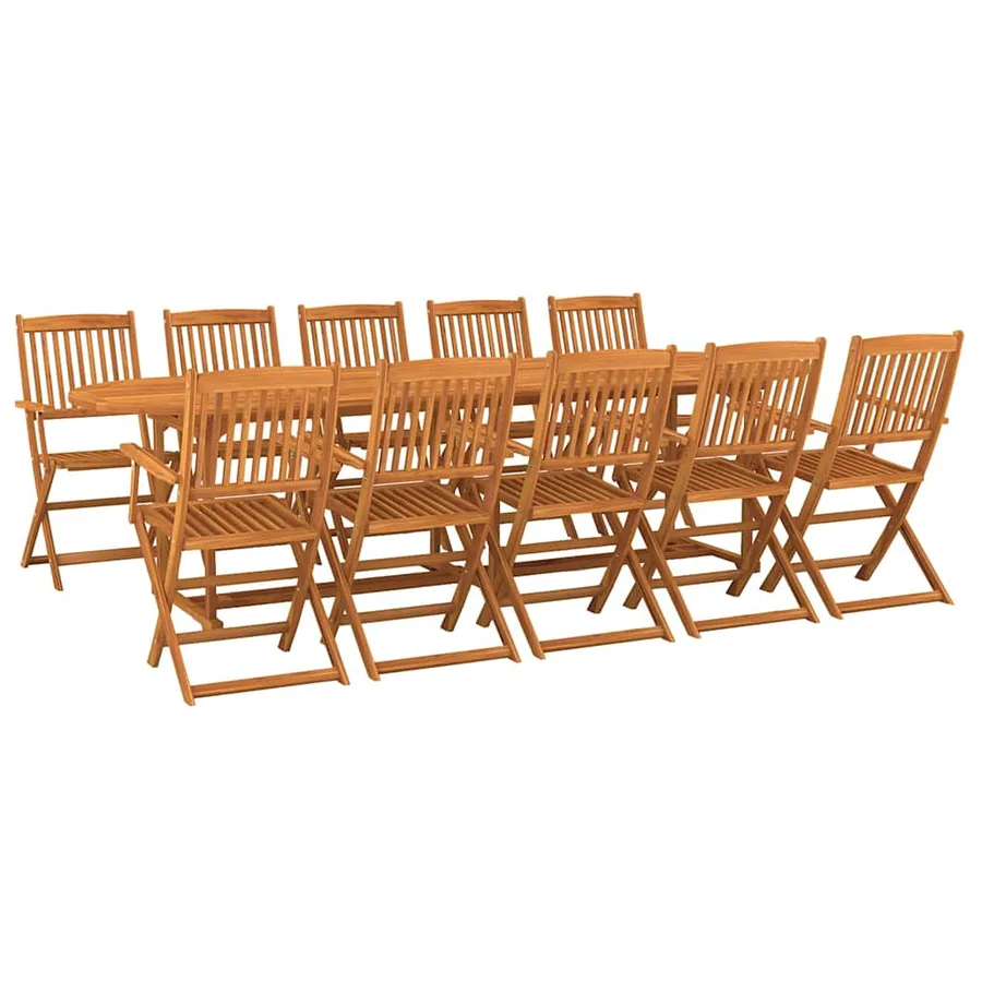 Ensemble à manger de jardin 11 pcs 280x90x75 cm bois d'acacia - 2