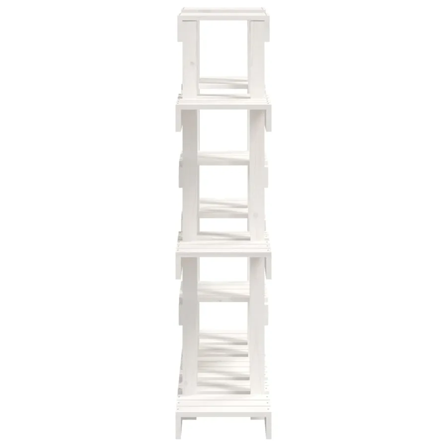 Support à plantes Blanc 104,5x25x109,5 cm Bois massif de pin - 6