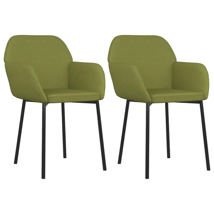 Chaises à manger lot de 2 Vert clair Velours - 2