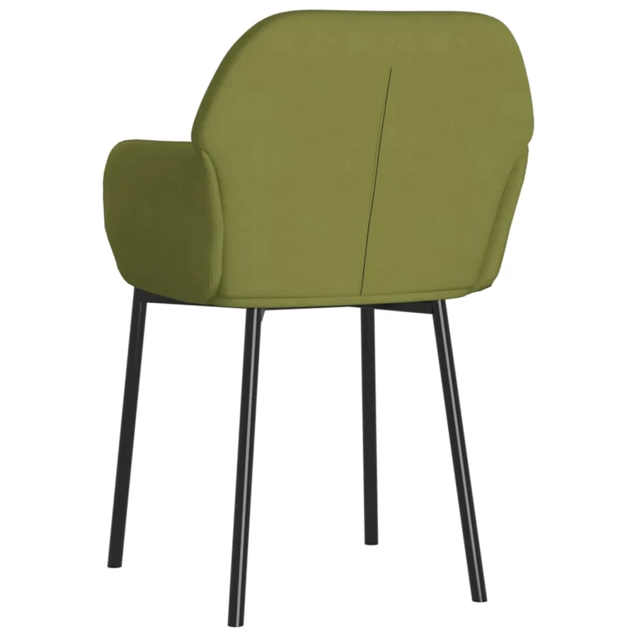 Chaises à manger lot de 2 Vert clair Velours - 4