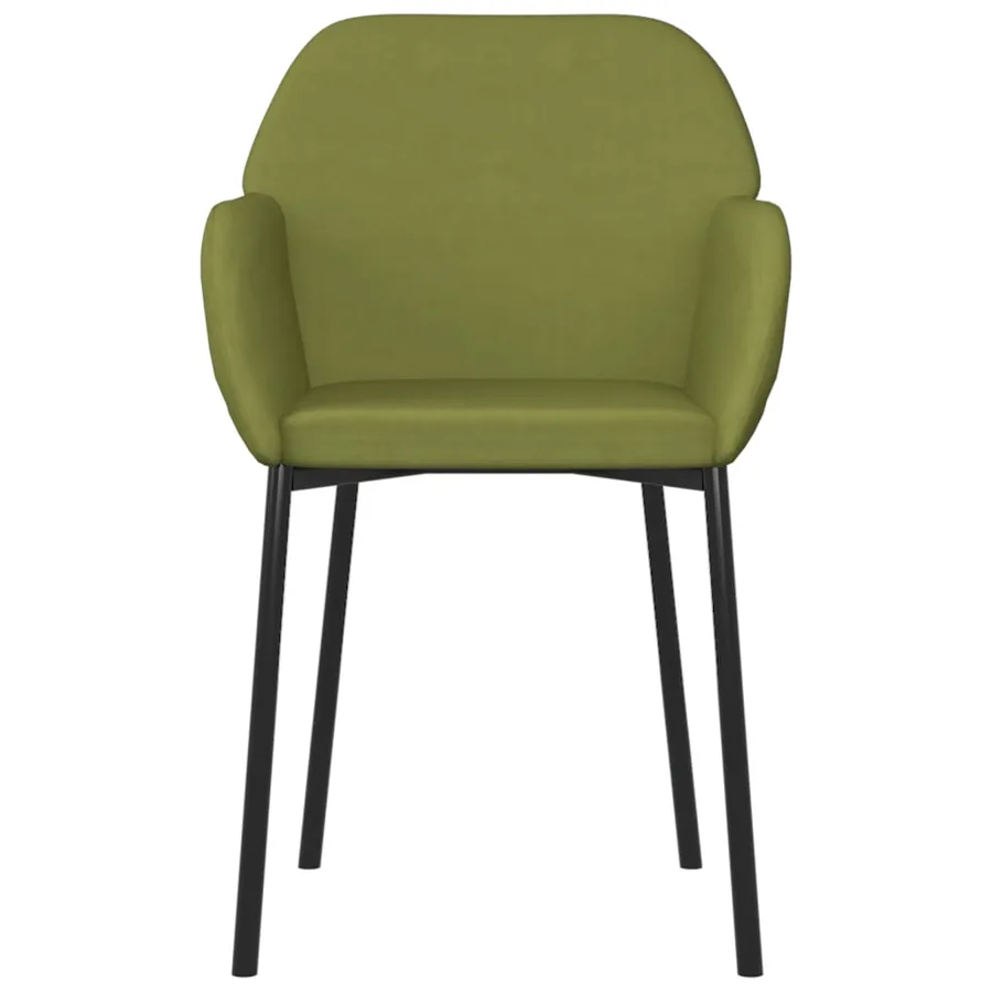 Chaises à manger lot de 2 Vert clair Velours - 5