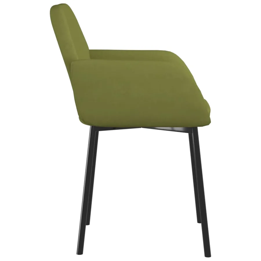 Chaises à manger lot de 2 Vert clair Velours - 6