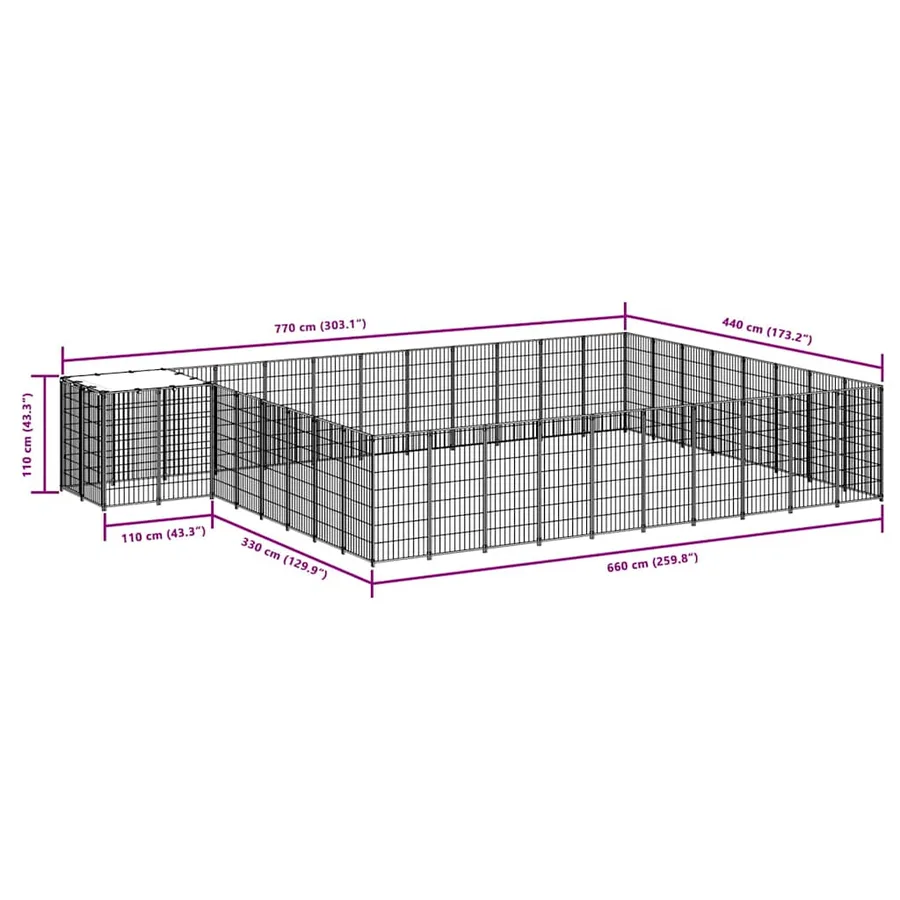 Chenil Noir 30,25 m² Acier - 7