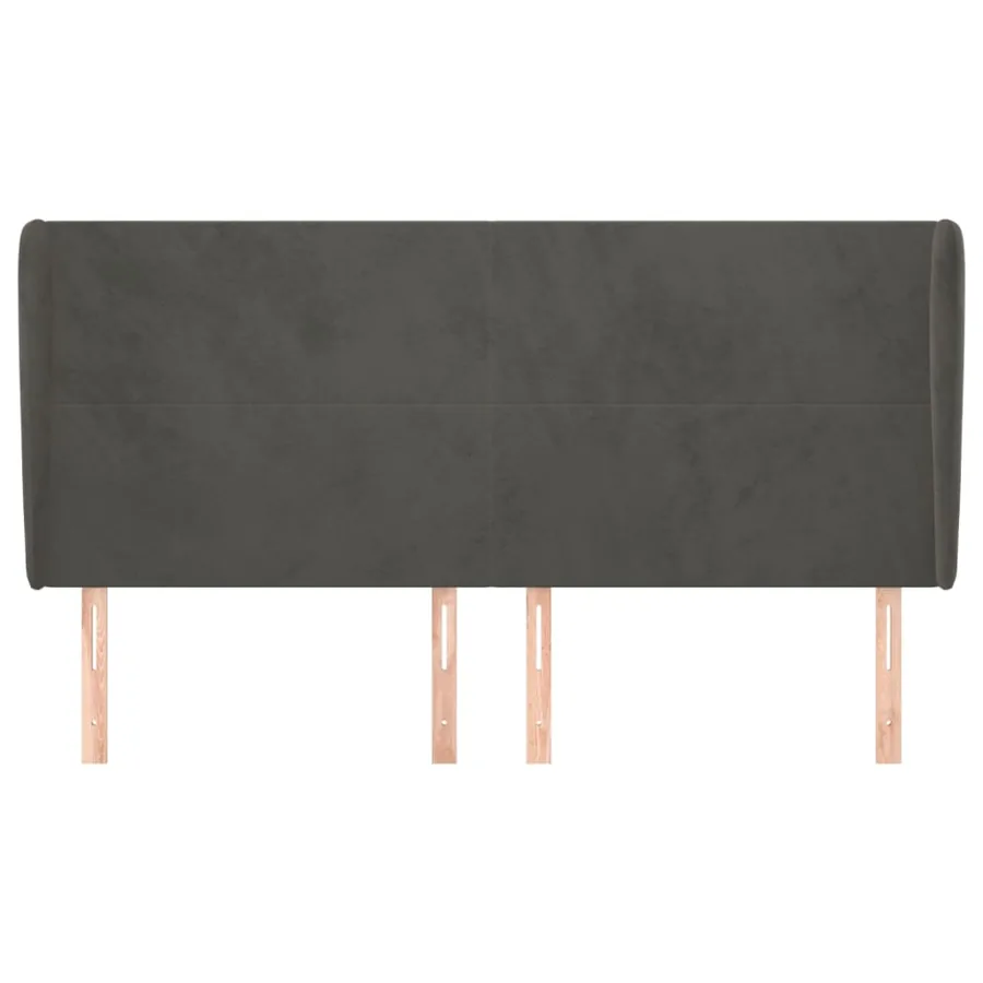 Tête de lit avec oreilles Gris foncé 183x23x118/128 cm Velours - 3
