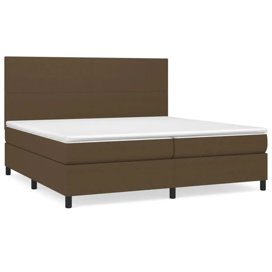 Sommier à lattes de lit avec matelas Marron foncé 200x200 cm - 2