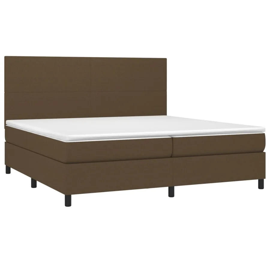 Sommier à lattes de lit avec matelas Marron foncé 200x200 cm - 3