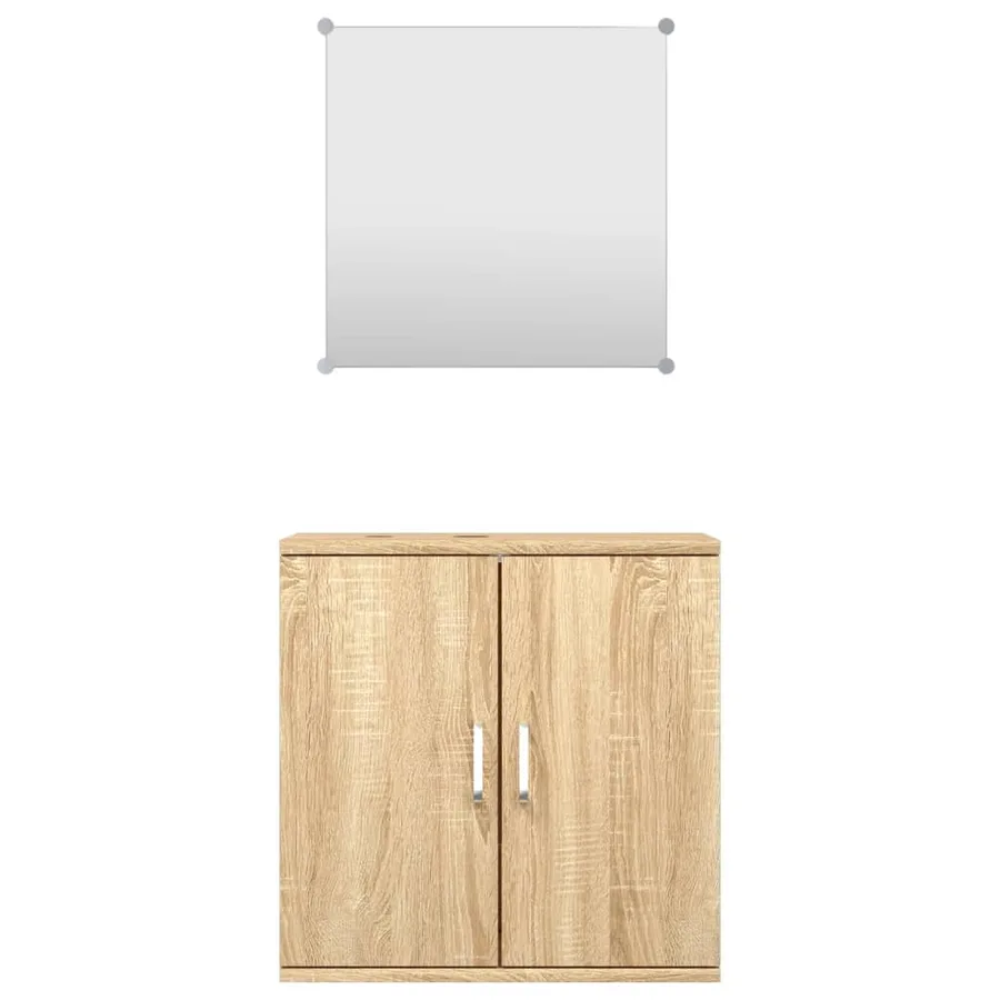 Ensemble de meubles salle de bain 2 pcs chêne bois d'ingénierie - 4