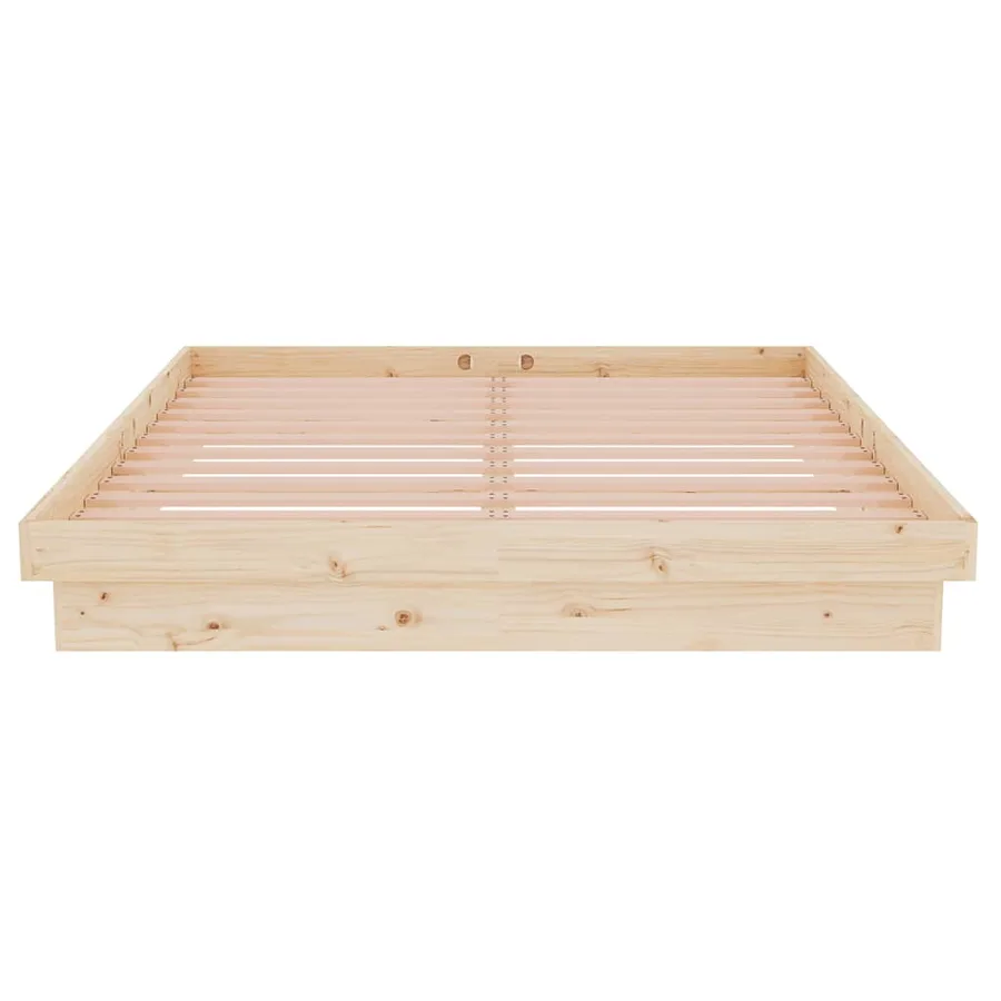 Cadre de lit sans matelas bois massif 140x190 cm - 5