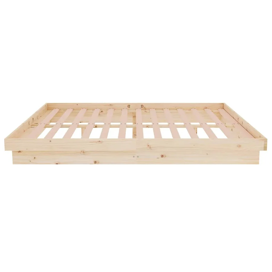 Cadre de lit sans matelas bois massif 140x190 cm - 6