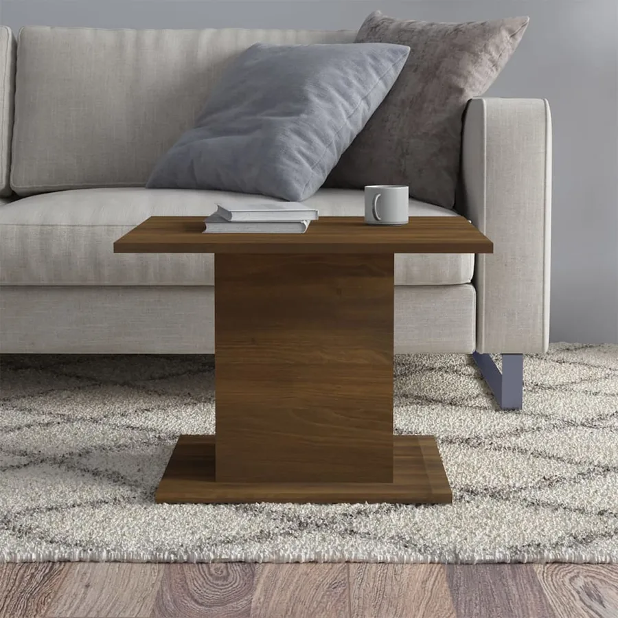 Table basse chêne marron 55,5x55,5x40 cm bois d'ingénierie - 3