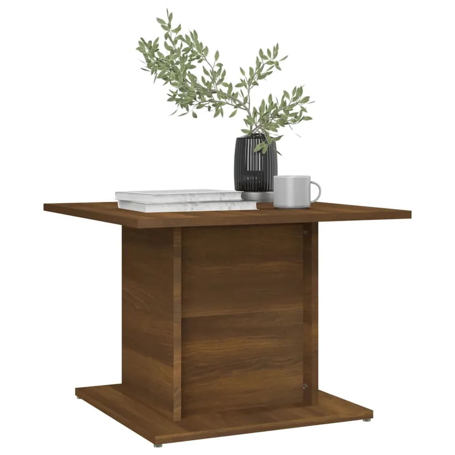 Table basse chêne marron 55,5x55,5x40 cm bois d'ingénierie - 6