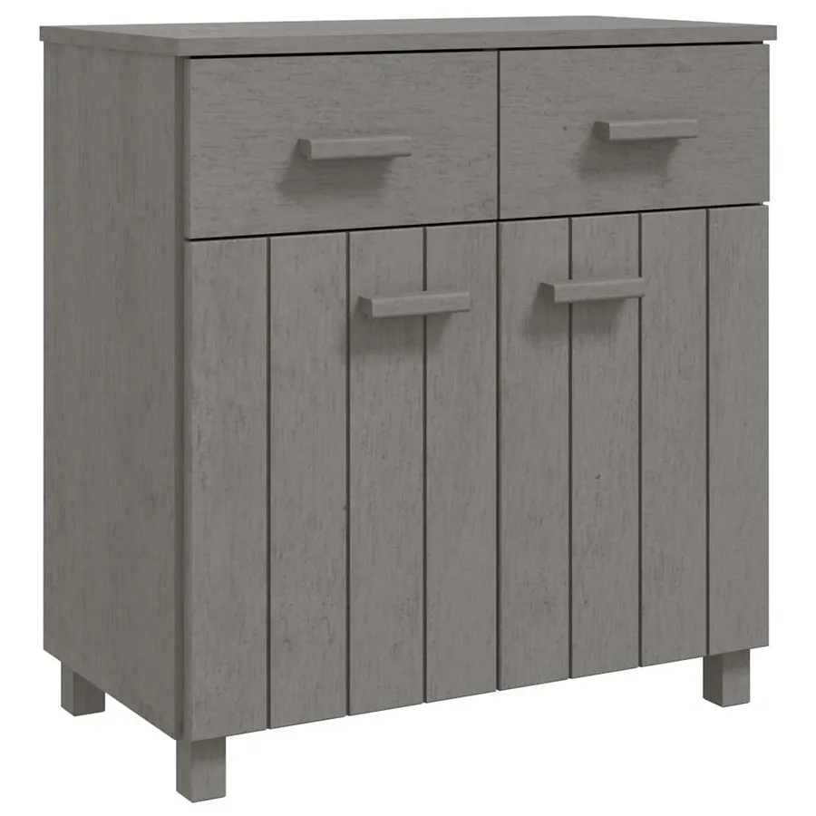 Buffet HAMAR Gris clair 79x40x80 cm Bois massif de pin - 2