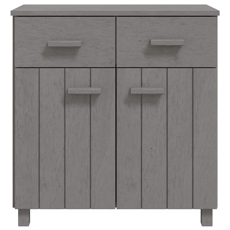 Buffet HAMAR Gris clair 79x40x80 cm Bois massif de pin - 5