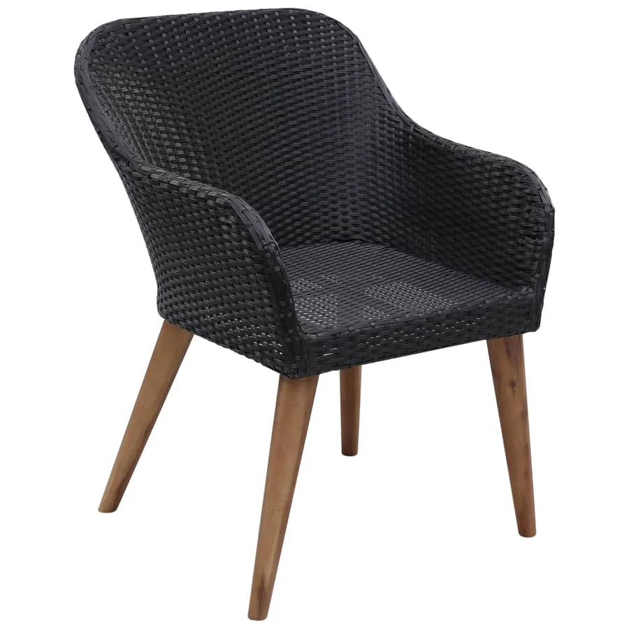 Ensemble à manger de jardin 5 pcs Noir - 4