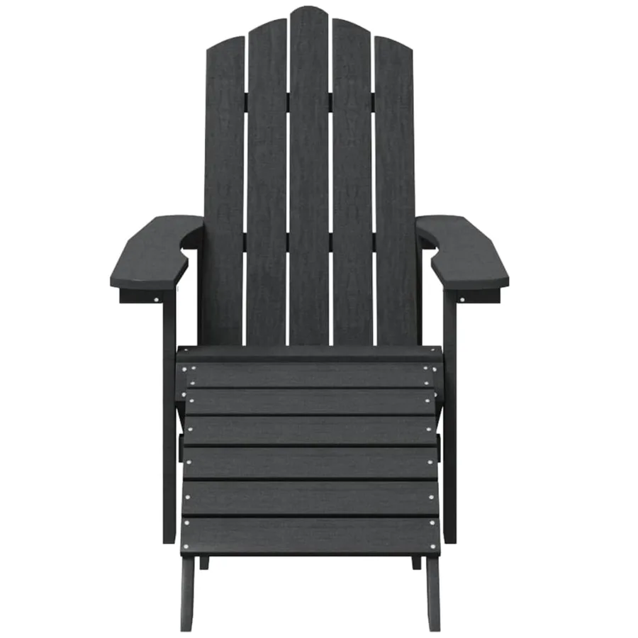Chaises Adirondack lot de 2 avec repose-pieds PEHD Anthracite - 4