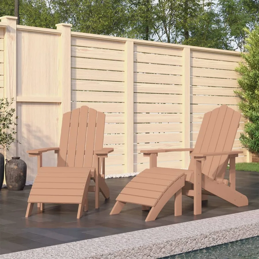 Chaises Adirondack lot de 2 avec repose-pieds PEHD Anthracite - 6