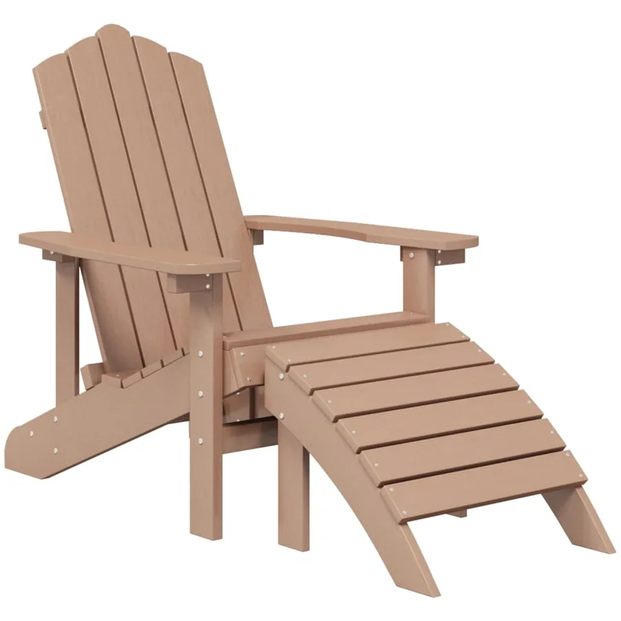 Chaises Adirondack lot de 2 avec repose-pieds PEHD Anthracite - 8