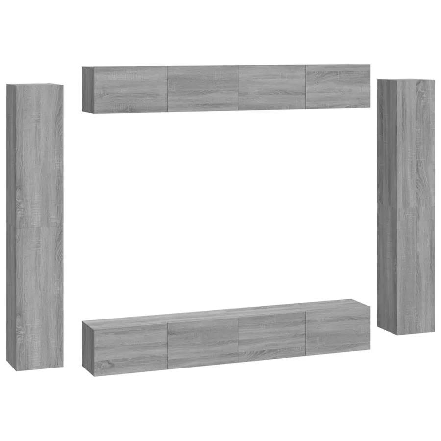 Ensemble de meubles TV 8 pcs Sonoma gris Bois d'ingénierie - 2