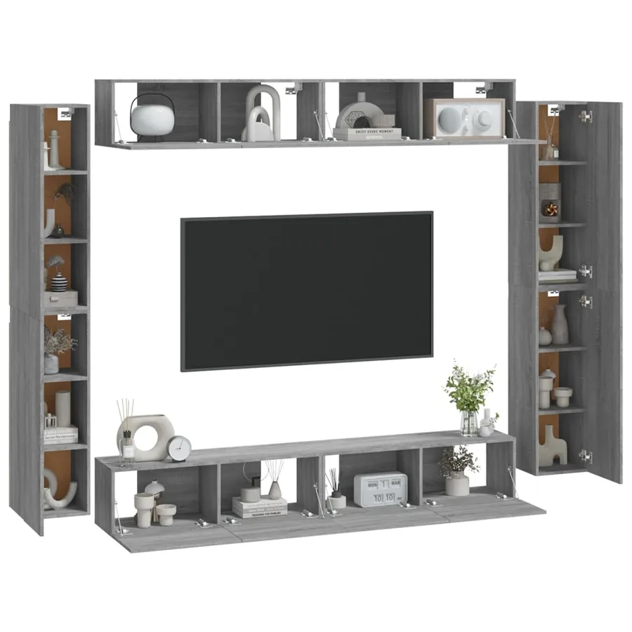 Ensemble de meubles TV 8 pcs Sonoma gris Bois d'ingénierie - 3
