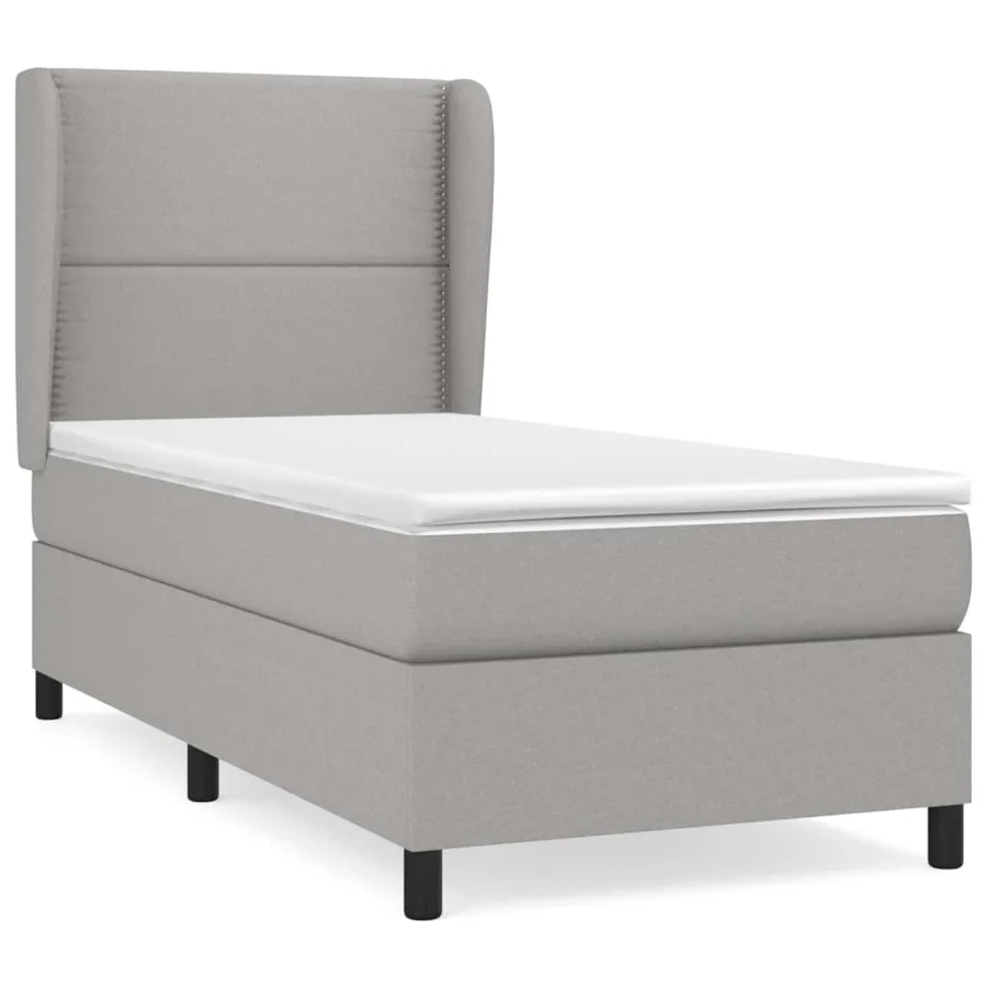 Sommier à lattes de lit avec matelas Gris clair 90x200 cm Tissu - 2