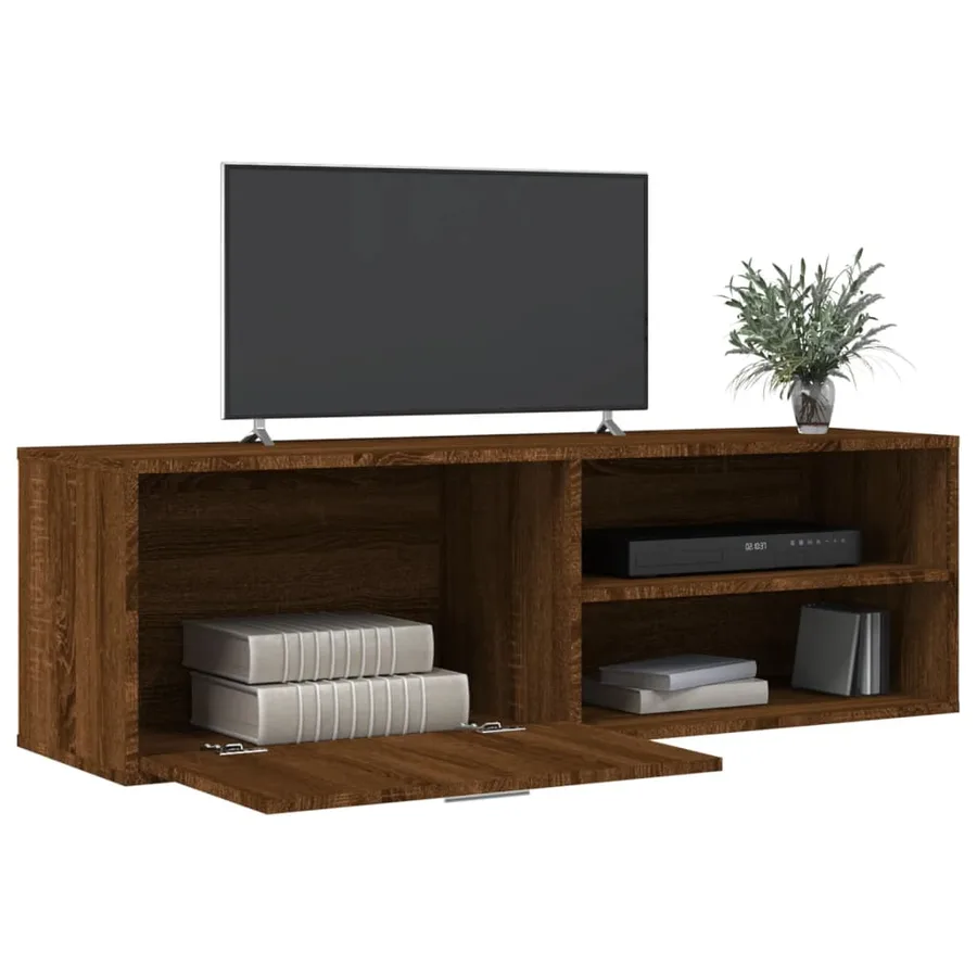 Meuble TV chêne marron 120x34x37 cm bois d'ingénierie - 3