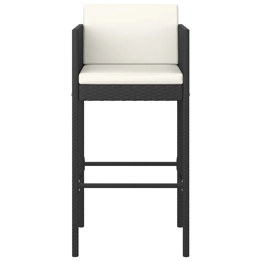 Ensemble de bar de jardin 5 pcs et coussins Résine tressée Noir - 4