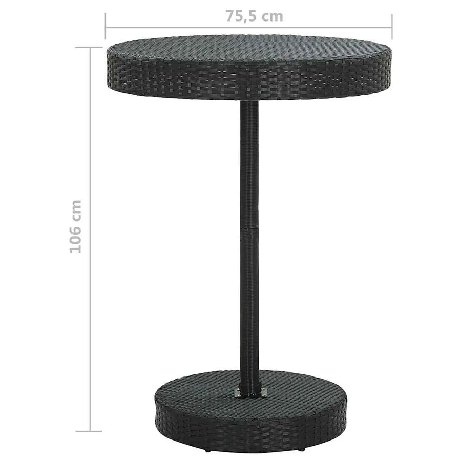 Ensemble de bar de jardin 5 pcs et coussins Résine tressée Noir - 9
