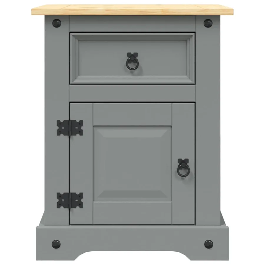 Table de chevet Gamme Corona pin mexicain Gris 53x39x67 cm - 3