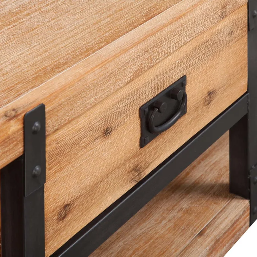 Meuble TV 140x40x45 cm bois d'acacia massif - 4