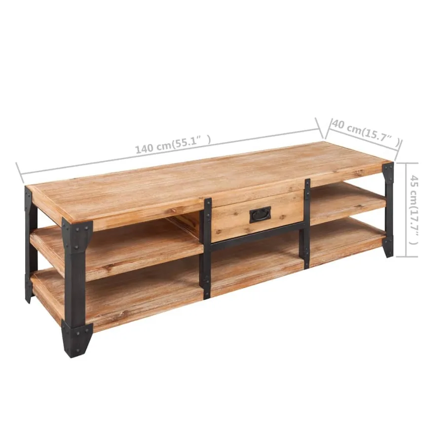 Meuble TV 140x40x45 cm bois d'acacia massif - 5