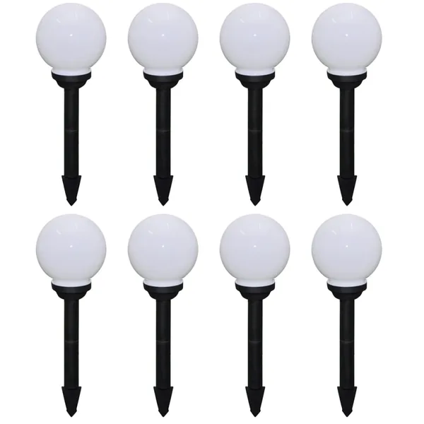 8 pcs Lampes d'allée d'extérieur à LED 15 cm et piquet au sol
