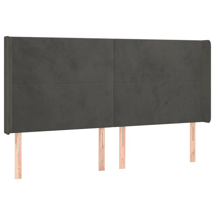 Tête de lit à LED Gris foncé 183x16x118/128 cm Velours - 3