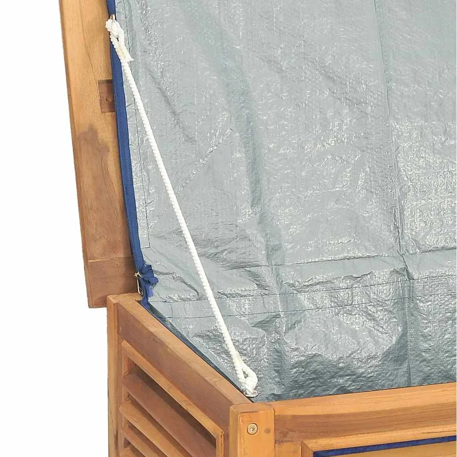 Boîte de rangement jardin et sac 150x50x55 cm bois massif teck - 8
