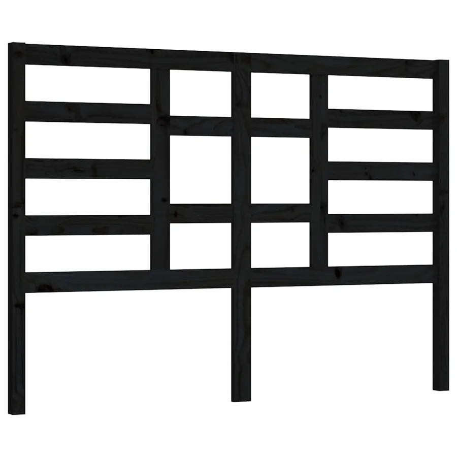 Tête de lit Noir 166x4x104 cm Bois massif de pin - 2