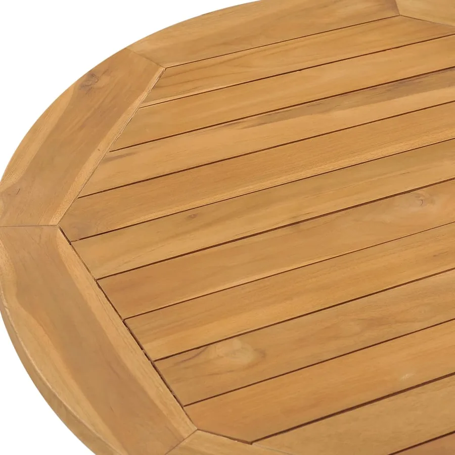Table à dîner de jardin Ø90x75 cm Bois de teck massif - 4