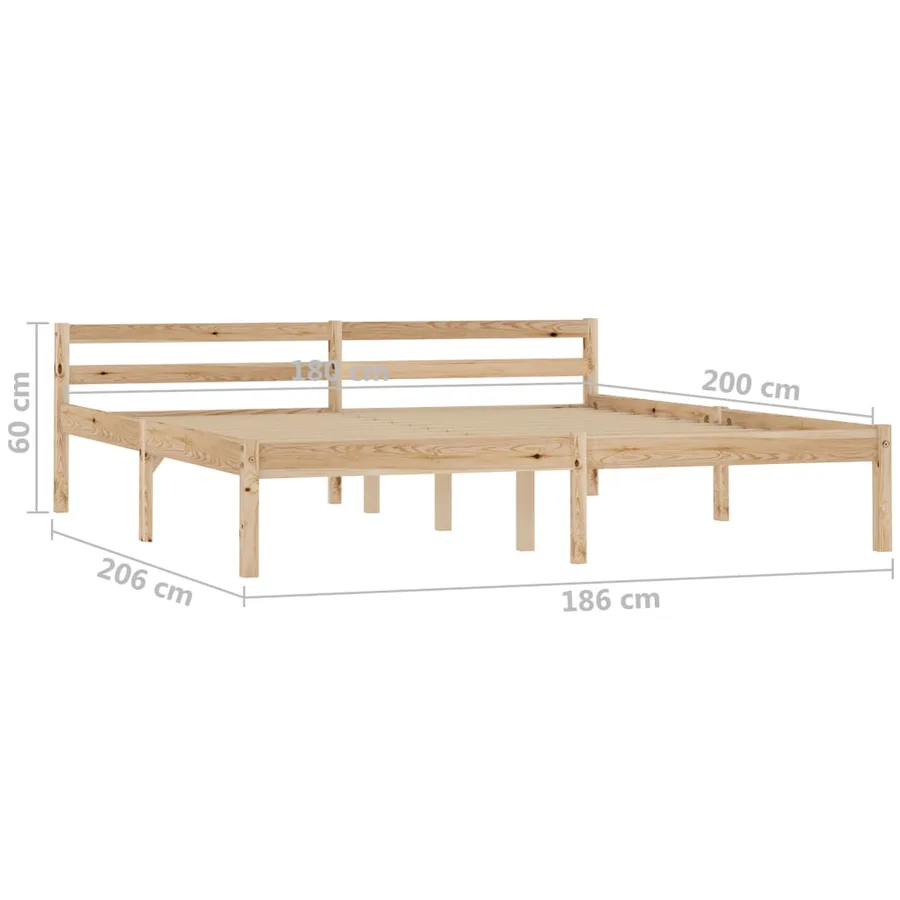 Cadre de lit sans matelas bois massif de pin 180x200 cm - 7