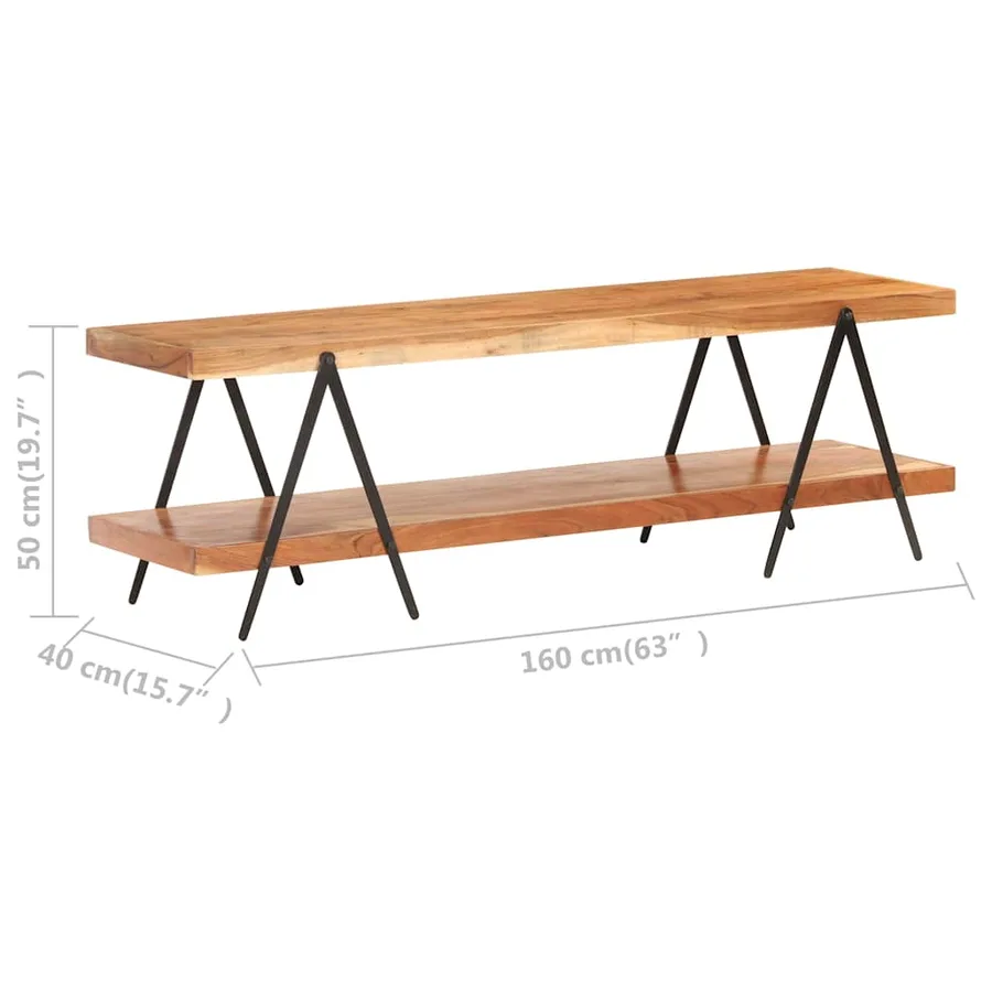 Meuble TV 160x40x50 cm Bois d'acacia solide - 5