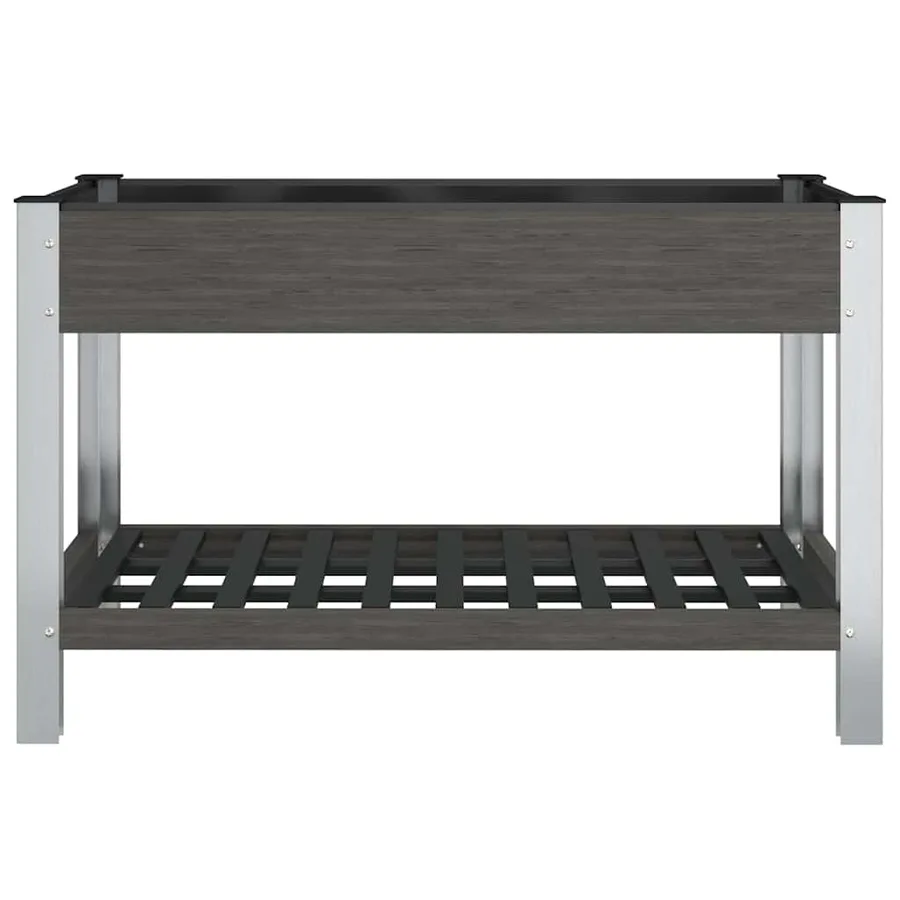 Lit surélevé de jardin avec étagère Gris 120x50x75 cm WPC - 3