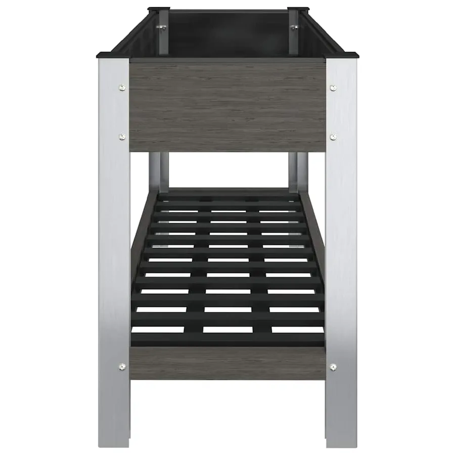 Lit surélevé de jardin avec étagère Gris 120x50x75 cm WPC - 4