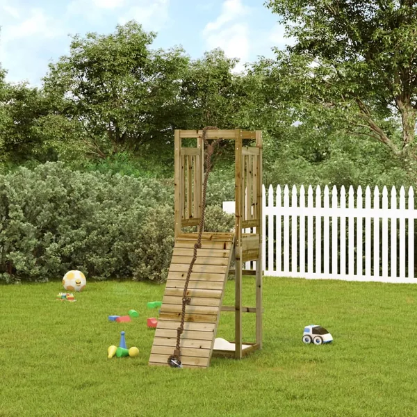 Maisonnette de jeu avec mur d'escalade bois de pin imprégné