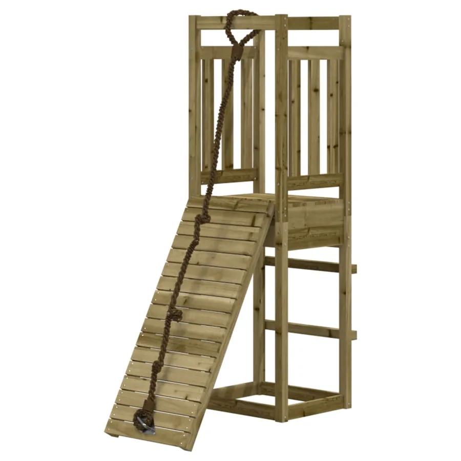 Maisonnette de jeu avec mur d'escalade bois de pin imprégné - 3