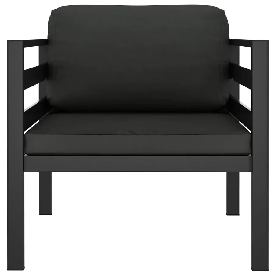 Salon de jardin 7 pcs avec coussins Aluminium Anthracite - 8