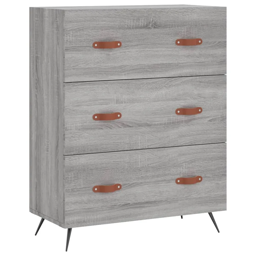 Buffet haut Sonoma gris 69,5x34x180 cm Bois d'ingénierie - 6