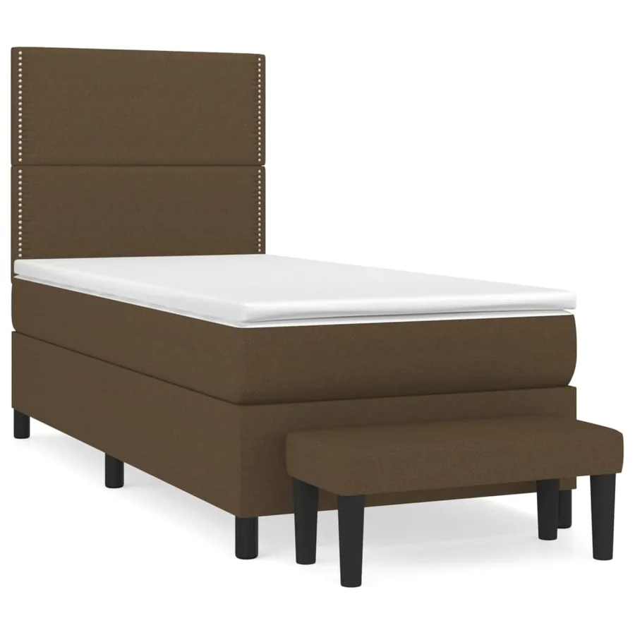 Sommier à lattes de lit avec matelas Marron foncé 90x190 cm - 2