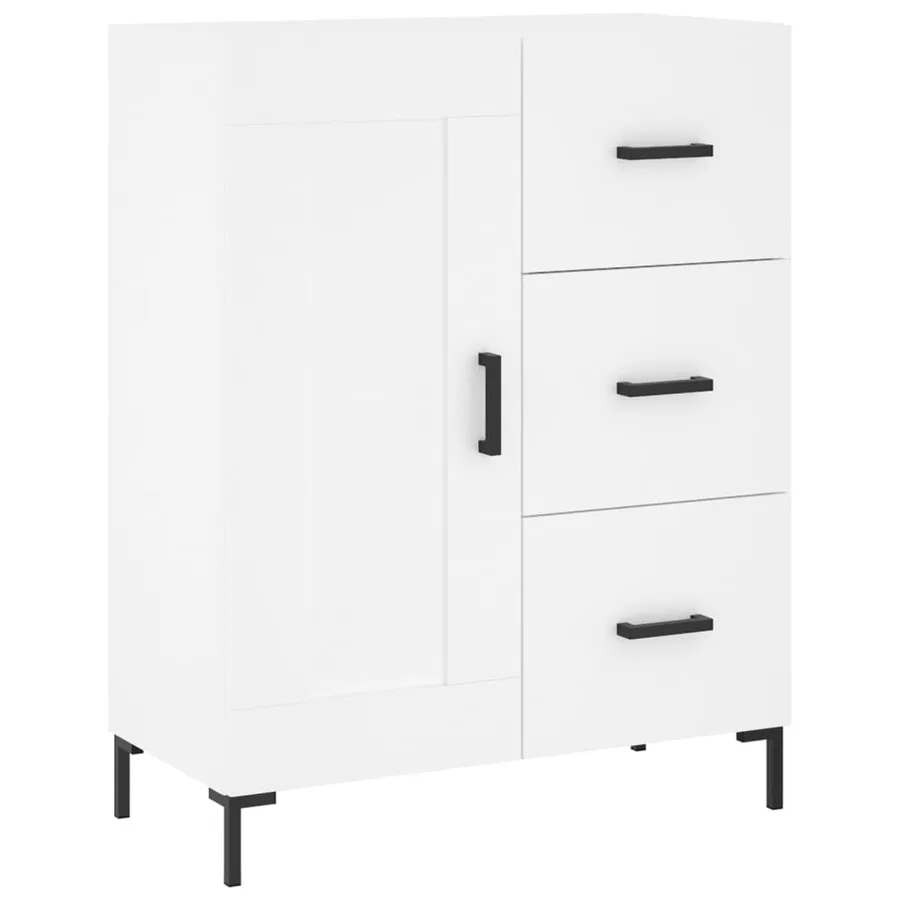 Buffet haut Blanc 69,5x34x180 cm Bois d'ingénierie - 7