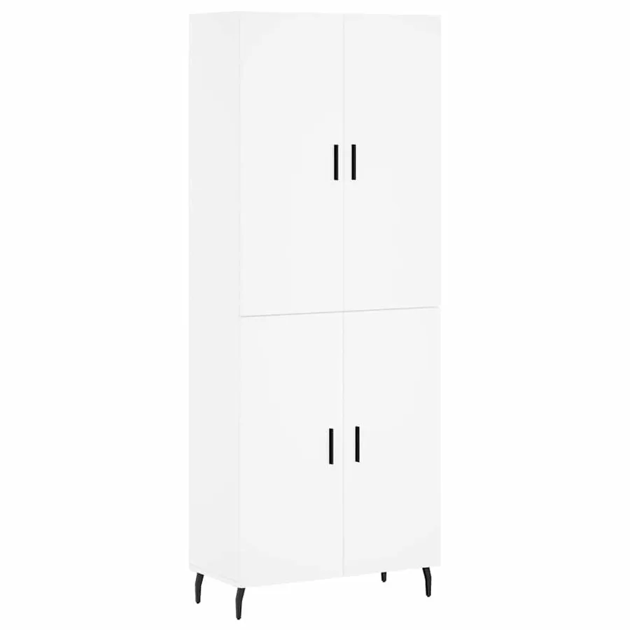 Buffet haut Blanc 69,5x34x180 cm Bois d'ingénierie - 2